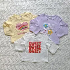 ベビー 長袖Tシャツ 3枚セット 9-12M