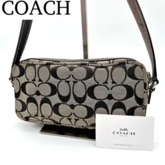 【良品】コーチ シグネチャ ポーチ ポシェット ショルダーバッグ キャンバス
