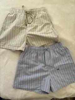 ストライプ柄ショートパンツ2枚セット