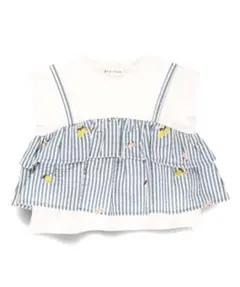 ブランシェス　レモン＆フラワー総柄刺繍セットアップ　130センチ