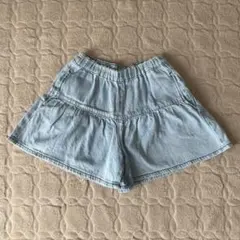 GU デニムフレアショートパンツ　130