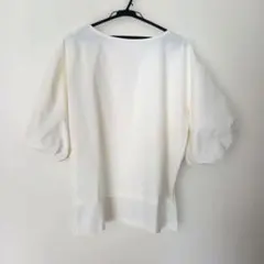 coca ホワイト 七分袖 バルーンスリーブ シャツ