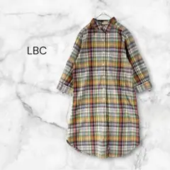 LBC エルビーシー マドラスチェック柄 シャツワンピース マルチカラー 七分袖のサムネイル