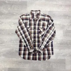希少 XL 90s リーバイス ウエスタンシャツ チェック柄 茶 紺 アメカジ