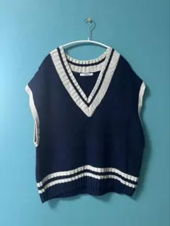 journalstandard relume ニットベスト ネイビー/アイボリー