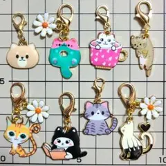 【D】　猫チャーム　8点セット　新品未使用