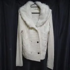 Breeza Macallan ファー付きニットカーディガン