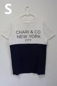 チャリアンドコーCHARI&CO 胸ロゴ白紺Tシャツ日本製 サイクルウエア自転車のサムネイル