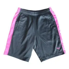 Puma ブラック×マゼランピンク ジャージハーフパンツ レディースS