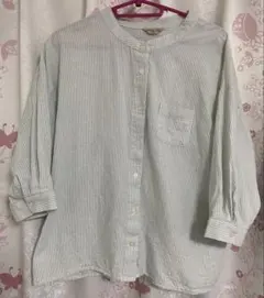 ストライプ カラーシャツ 五分袖