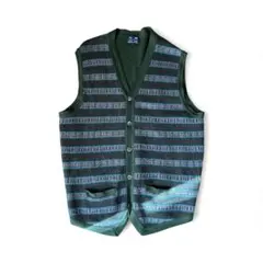 GLENOVER ストライプwool100％ベストグレンオーヴァーL size