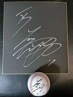 大谷翔平選手　直筆サインボール＋直筆サイン色紙　２点セット　ファイターズ　希少のサムネイル