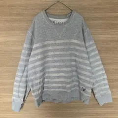 ト*キ様 AMERICAN EAGLE ボーダースウェットトレーナー グレー L