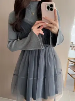 GRL チュールフレアキャミワンピース dk1129