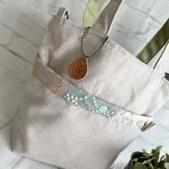 ハンドメイド　ミニポケットトートバッグ　ミナペルホネン　ポケットパッチ　332
