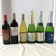 赤・白ワイン、スパークリング、焼酎 6本セット まとめ売りのサムネイル
