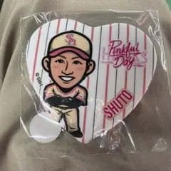 若鷹ガチャ ホークス 川瀬晃 ハート缶バッジ - メルカリ