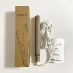 ［美品］SALONIA ヘアアイロン ベージュ 24mm SL-004SABE