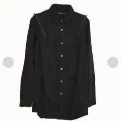 CIVARIZE レース生地切り替えロングシャツ ブラックのサムネイル
