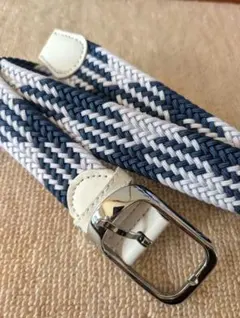 ネイビー&ホワイトカラー 編み込みベルト