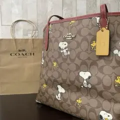 早い者勝ち！訳あり新品 COACH×PEANUTS スヌーピー トートバッグ