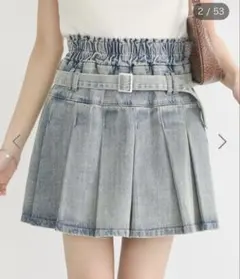 デニムプリーツスカパン