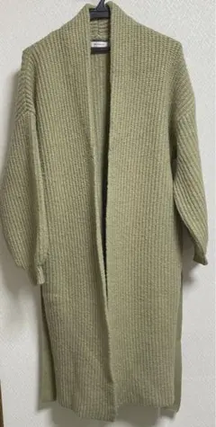 MOUSSYロングニットコートベルト付き