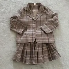チェック柄ジャケットとスカートセット 120cm