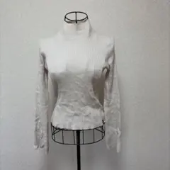 グレイル　タートルネック 長袖リブニット　Mサイズ　薄いベージュ