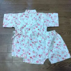 甚平 95 ピンク　くろわっさんすべべ　キッズ甚平