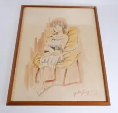 ピカソ「横たわる裸婦と鳥」版画 額装 Picasso モダンアート #145