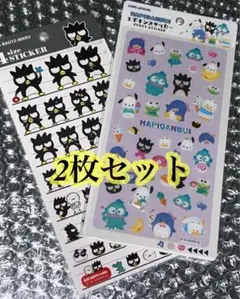 はぴだんぶい　エポキシステッカー　バットばつ丸4sizeステッカー　2枚セット