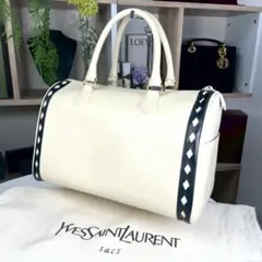 超美品 OLD YSL サンローラン 名作 カットアウト ミニ ボストンバック