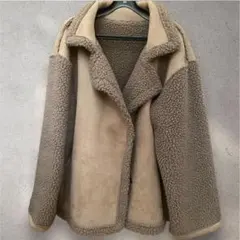 JUNOAH ボアジャケット モカブラウン　XL秋冬　レディース