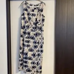 J.PRESS ノースリーブワンピース 総柄　ボウタイ　美品のサムネイル