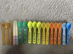 子ども用カラフル食器セットお箸スプーンフォーク　モス　ケンタッキー