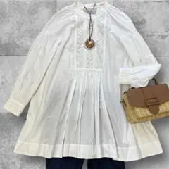 ヌキテパ　ブラウスチュニック　未使用品 NE QUITTEZ PAS!（ヌキテパ） チュニック ブラウス COTTON VOILE FOIL