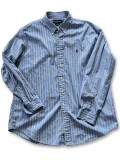 90s Ralph Lauren BLAKE ストライプ BDシャツ ブルー