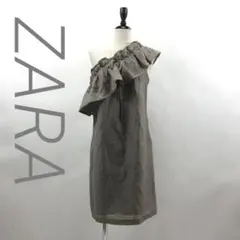 ZARA /ザラ   ワンショルダー ワンピース 膝丈リネン サイズM