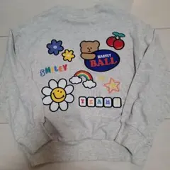 140サイズ マイリトルワンダー スマイリー ワッペン 裏毛 トレーナー 新品