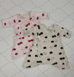 ベビー肌着 コンビ肌着 りんご柄 2枚セット