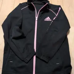 adidas フルジップ ジャージ 黒/ピンク