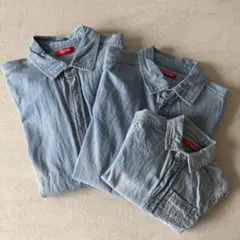 ベビードール　デニムシャツ　親子　家族　おそろい　3枚セット