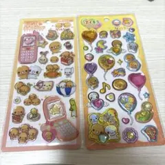 2枚セット なっとうちゃん　ぷくキラシール 平成はっぴーフォン