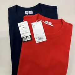 ユニクロ U クルーネックTシャツ 赤 XL & 青 XXL ２枚セット
