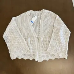 レーシーニットカーディガン★Sサイズ★長袖★gu★ナチュラル★アイボリー