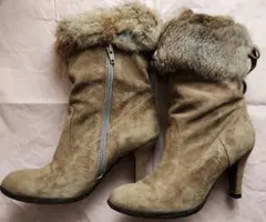 カリーノ【carino】リアルファースエードショートブーツ■モードエジャコモ