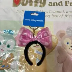 ディズニー　ミニーちゃん　リボン　カチューシャ　キーチェーン　ピンク