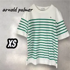 アーノルドパーマー 半袖Tシャツ XS ホワイト/グリーン　ボーダー コットンのサムネイル