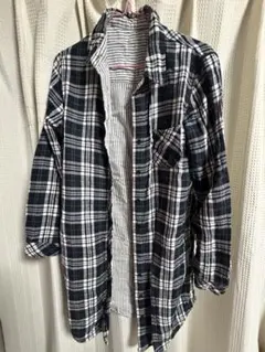 ハートマーケット チェックストライプリバーシブルシャツ Mサイズ